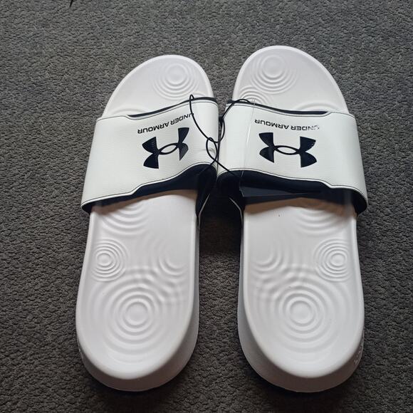 Under Armour Ignite Select Men\'s Slide Sandals White Size 18 New